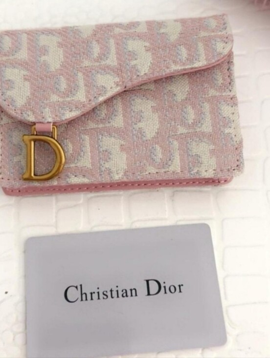 Street Designer Handbags - Adior Saddle Up Cotton Cotton Candy Pink Textured Mono Wallet Lux Card Holder